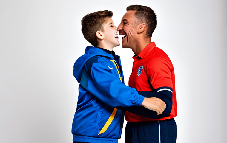 스포츠지도사 직업 만족도 분석 - Student Success**

"A sports coach joyfully celebrating with a student after winning a competition, ...